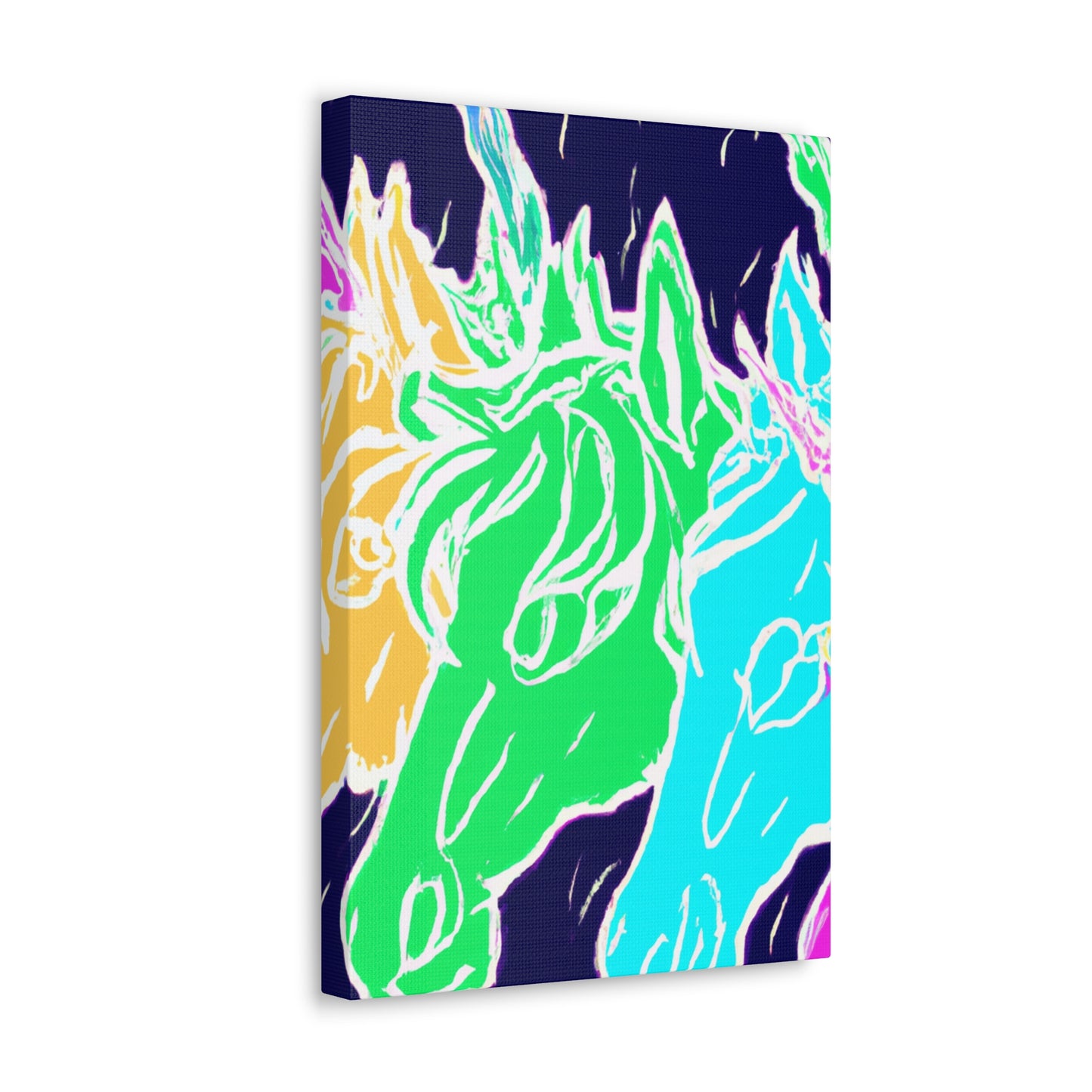 Neon Herd-scape NEON Unicorns Art Canvas