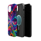 Cosmic Electric Rainbow Frenzy. Neon Trippy Infinity Patterns Premium Art Magsafe Magnet Tough IPhone 13 14 15 Pro Plus Max and Mini in Matte and Glossy Phone cases