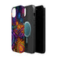 Vivid Voyage of Infinity Neon Splendor. Neon Trippy Infinity Patterns Premium Art Magsafe Magnet Tough IPhone 13 14 15 Pro Plus Max and Mini in Matte and Glossy Phone cases