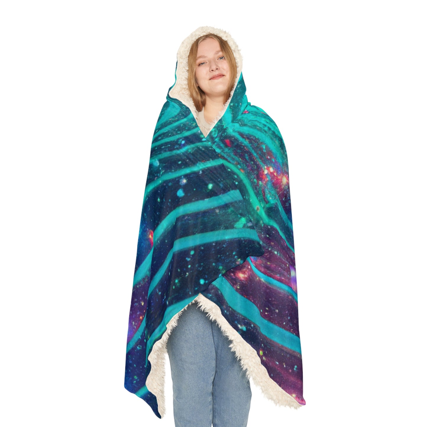 Neon DigiDreams - NEON Art Hooded Snuggle Blanket