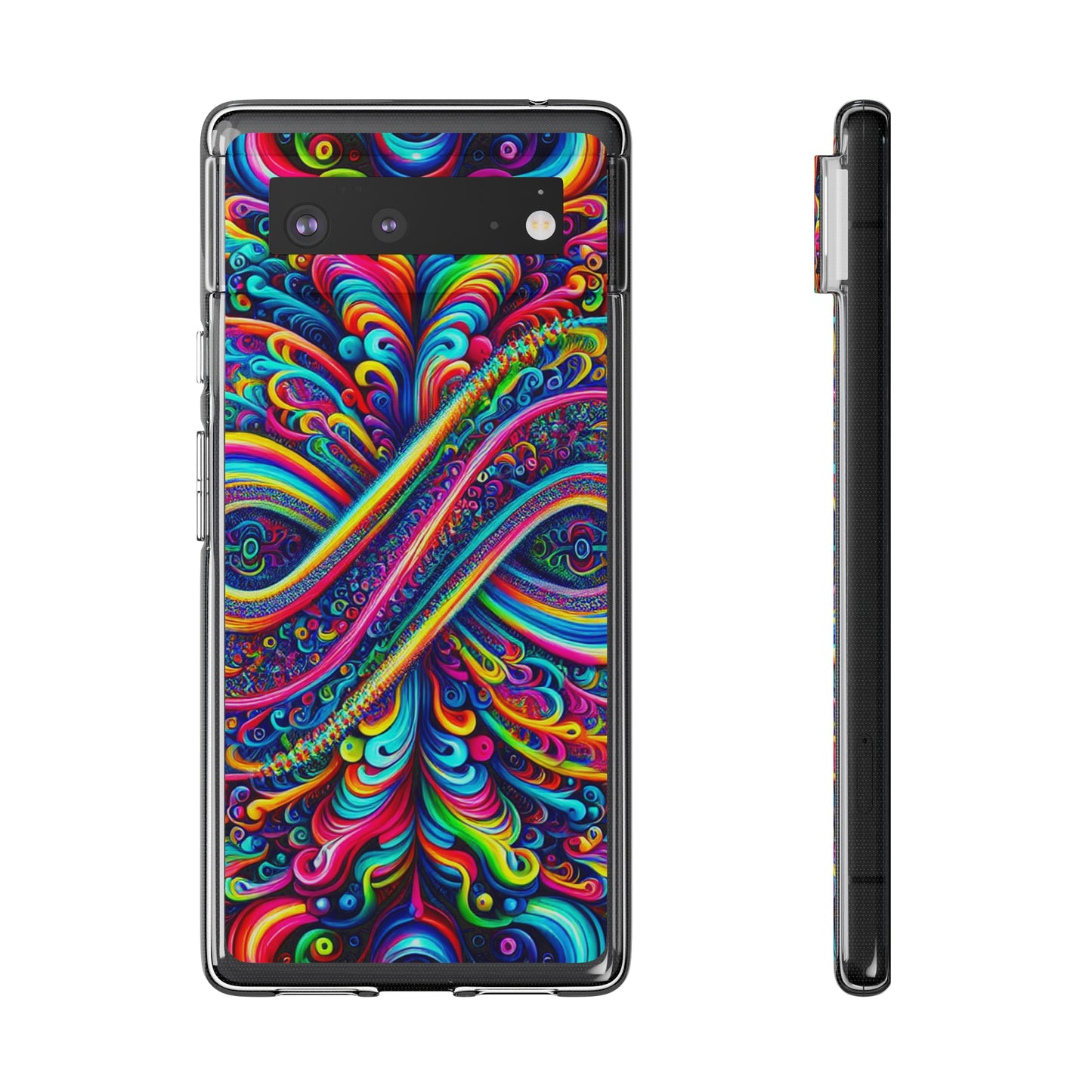 'Infinite Neon Illusion' Infinity Patterns Art Polycarbonate Phone Case