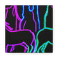 Vibrant Neon Unicornscape. NEON Unicorns Art Canvas