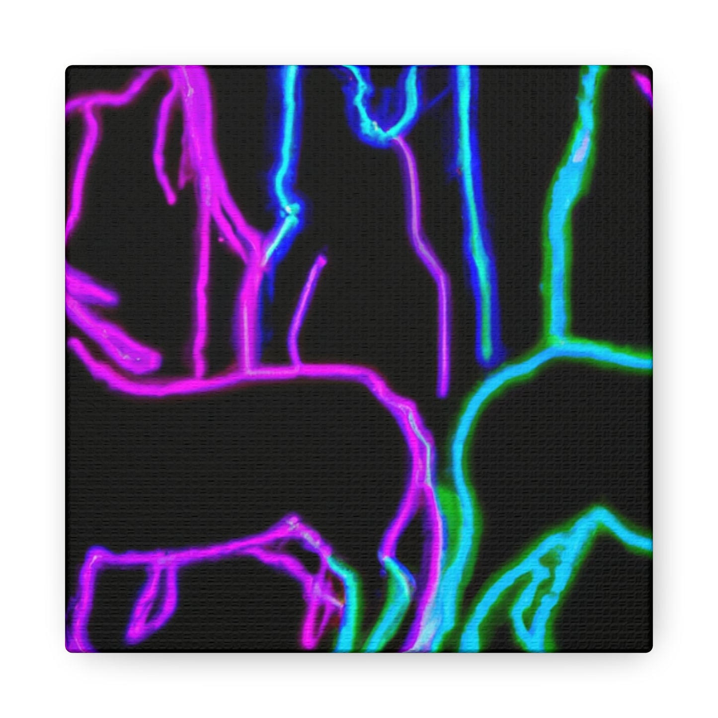 Vibrant Neon Unicornscape. NEON Unicorns Art Canvas