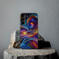 Neon Vortex. Infinity Patterns Art Polycarbonate Phone Case