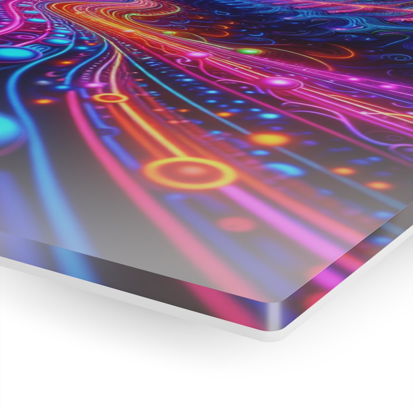 'Vibrant Infinity Prism' Trippy infity Pattern 1/4" Glossy Acrylic Art