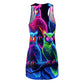 "Fantasia of the Forest - Neon Owls" Neon Owls Racerback Dress