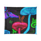 "Vibrant Nectar Dreamscape" Butterflies & Mushrooms Comforter Blanket