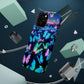 "Fantasia of Neon Butterflies" Neon Butterflies Premium Art Magsafe Magnet Tough IPhone 13 14 15 Pro Plus Max and Mini in Matte and Glossy Phone cases