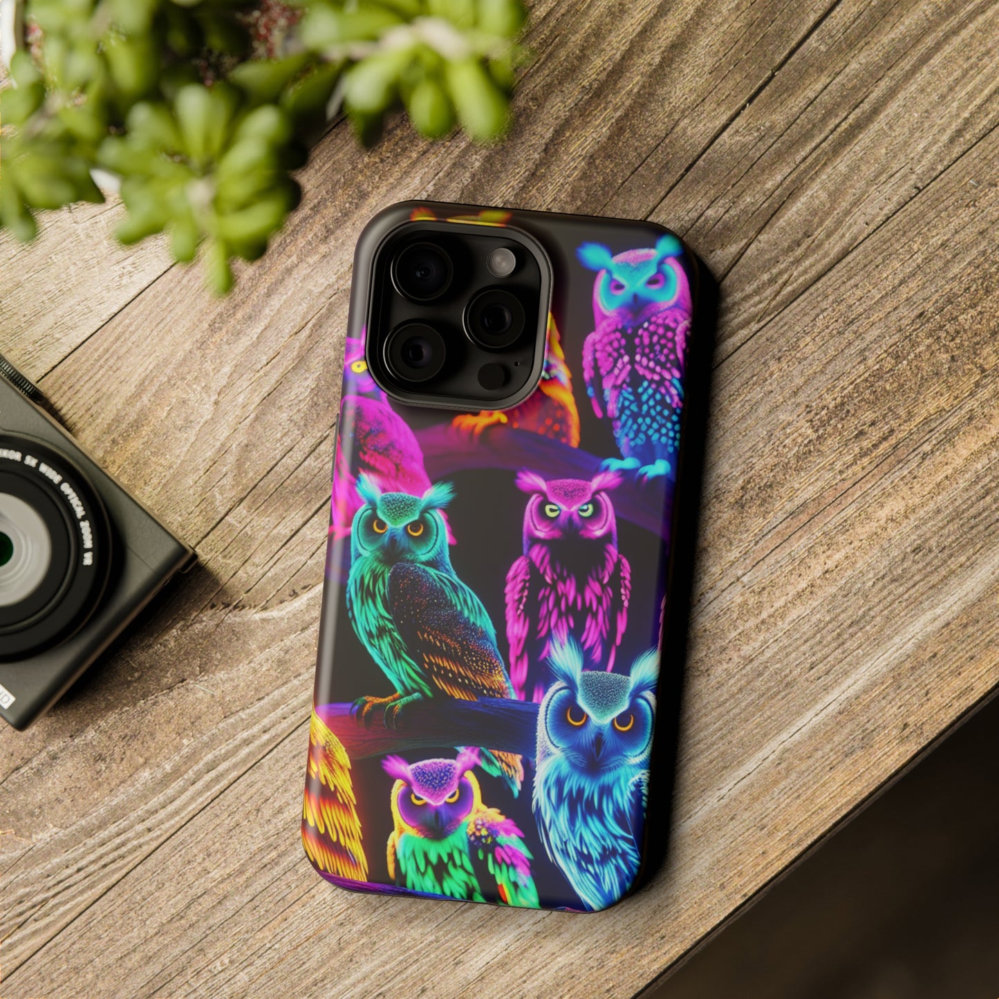 Neon Night Owls. Neon Owls Premium Art Magsafe Magnet Tough IPhone 13 14 15 Pro Plus Max and Mini in Matte and Glossy Phone cases
