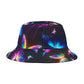 "Tapestry of Vibrant Luminosity" Neon Butterflies Bucket Hat
