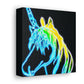 "The Glowing Rainbow Herd" NEON Unicorns Art Canvas