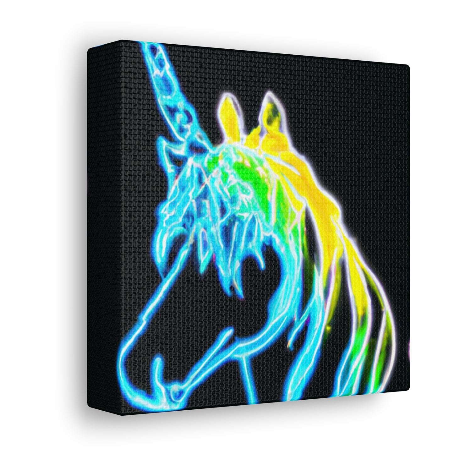 "The Glowing Rainbow Herd" NEON Unicorns Art Canvas