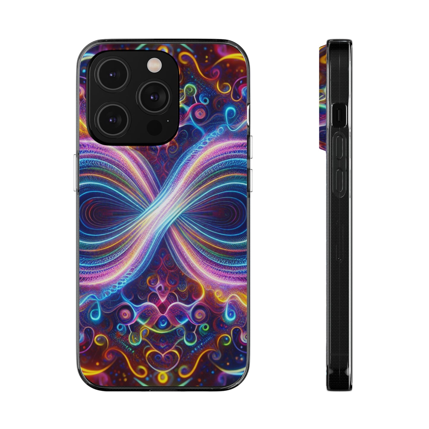 "Neon Infinity Bliss" Infinity Patterns Art Polycarbonate Phone Case