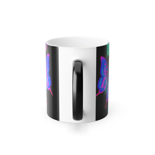 Neon Flutterings. Neon Butterflies 11oz Color Morphing Mug