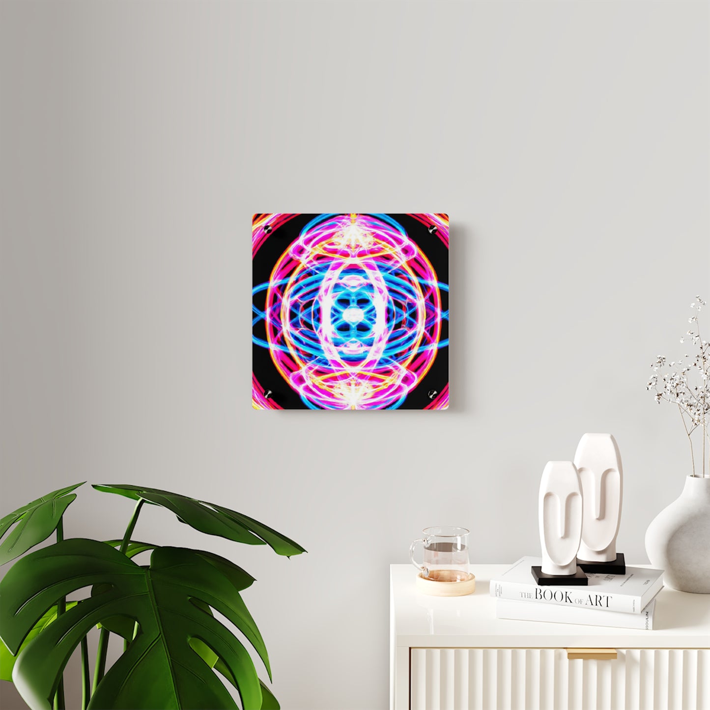 Neon Infinity Extravaganza. Trippy Infinity Patterns Acrylic Art Panel