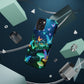 "Neon Meadow" Neon Butterflies and Mushrooms Premium Art Magsafe Magnet Tough IPhone 13 14 15 Pro Plus Max and Mini in Matte and Glossy Phone cases