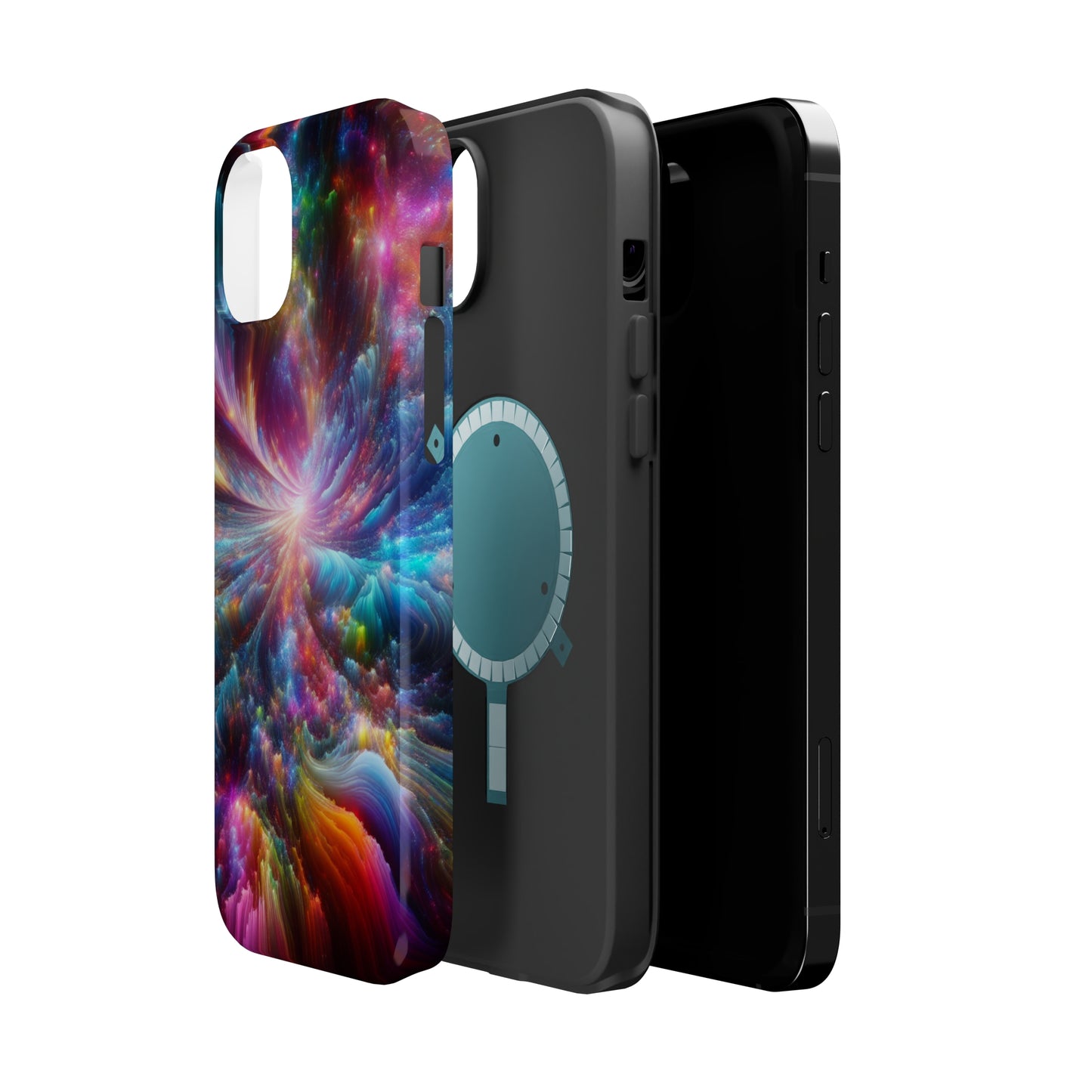 Neon Infinity Chromadrift. Neon Trippy Infinity Patterns Premium Art Magsafe Magnet Tough IPhone 13 14 15 Pro Plus Max and Mini in Matte and Glossy Phone cases