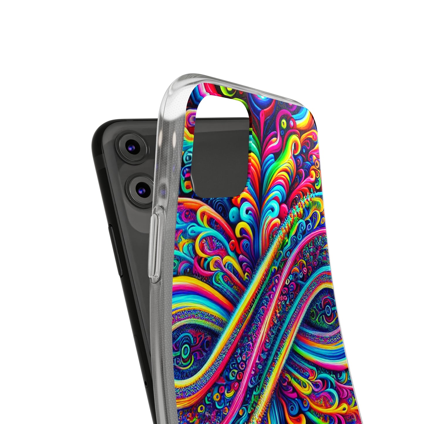 'Infinite Neon Illusion' Infinity Patterns Art Polycarbonate Phone Case