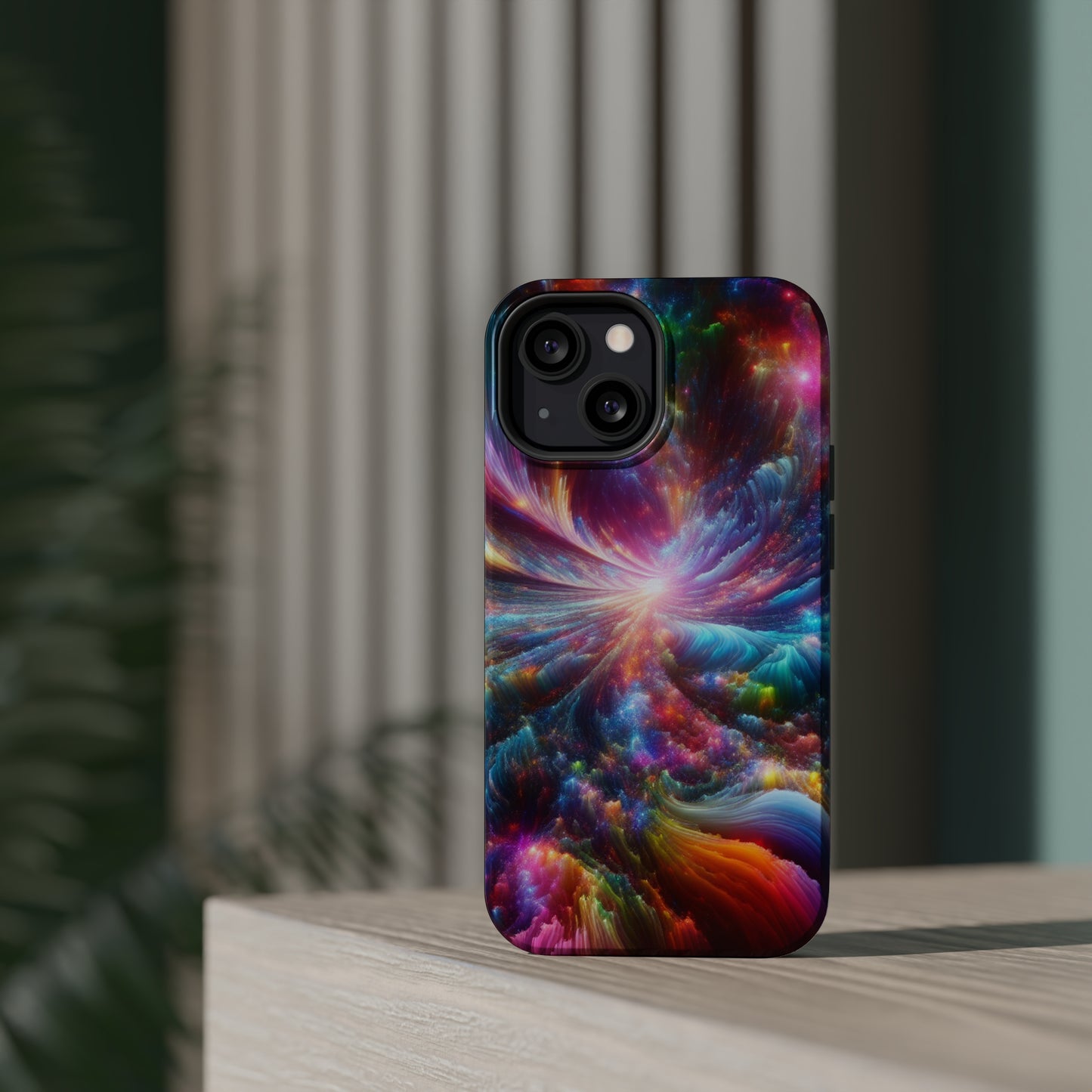 Neon Infinity Chromadrift. Neon Trippy Infinity Patterns Premium Art Magsafe Magnet Tough IPhone 13 14 15 Pro Plus Max and Mini in Matte and Glossy Phone cases
