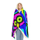 "Rainbow of Reveries" - NEON Owls Art Hooded Snuggle Blanket