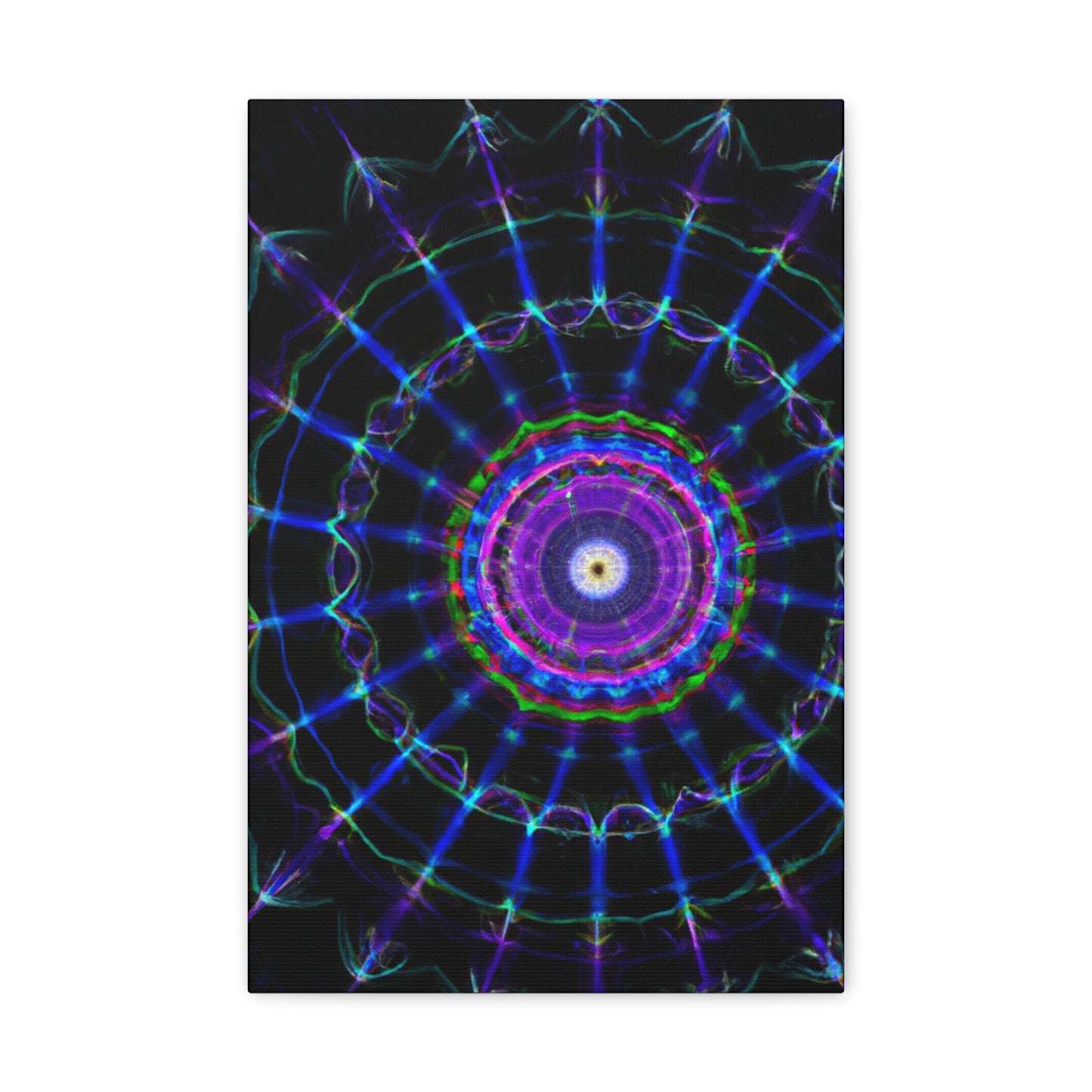 Neon Infinity Vortex. Trippy Infinity Patterns Art Canvas