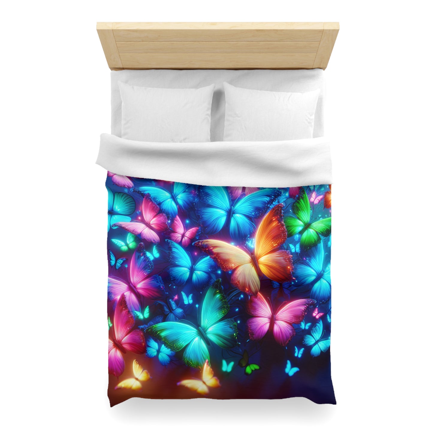 Pietro della Verona - NEON Butterflies Microfiber Duvet Cover
