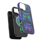 "Neon Nocturne" Neon Owls Premium Art Magsafe Magnet Tough IPhone 13 14 15 Pro Plus Max and Mini in Matte and Glossy Phone cases