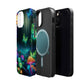Neon Nocturne. Neon Butterflies and Mushrooms Premium Art Magsafe Magnet Tough IPhone 13 14 15 Pro Plus Max and Mini in Matte and Glossy Phone cases