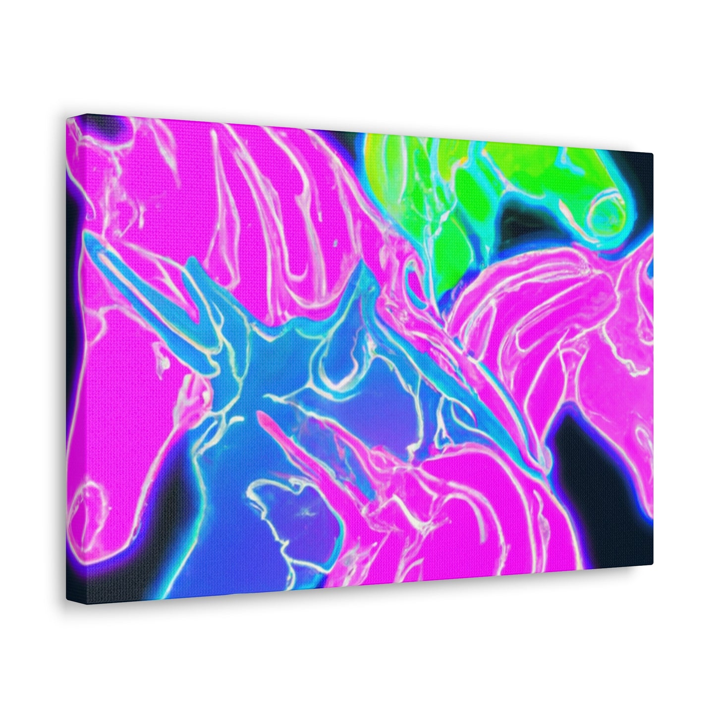 Neon Flurry Unicorns. NEON Unicorns Art Canvas