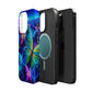 'Serene Spectacle of Neon Butterflies' Neon Butterflies Premium Art Magsafe Magnet Tough IPhone 13 14 15 Pro Plus Max and Mini in Matte and Glossy Phone cases