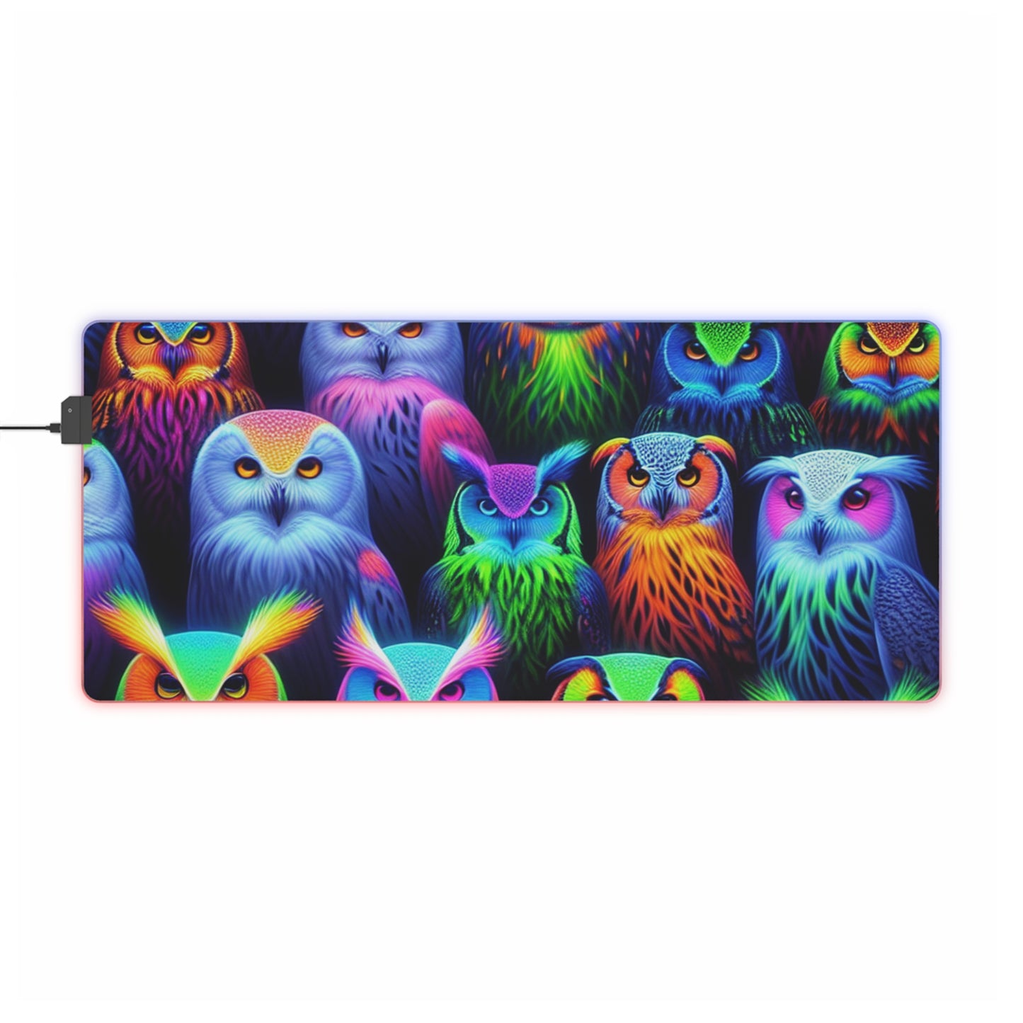 Neonat Owlarium NEON Owls Art LED Mousepad