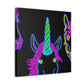 Vibrant Neon Magic. NEON Unicorns Art Canvas