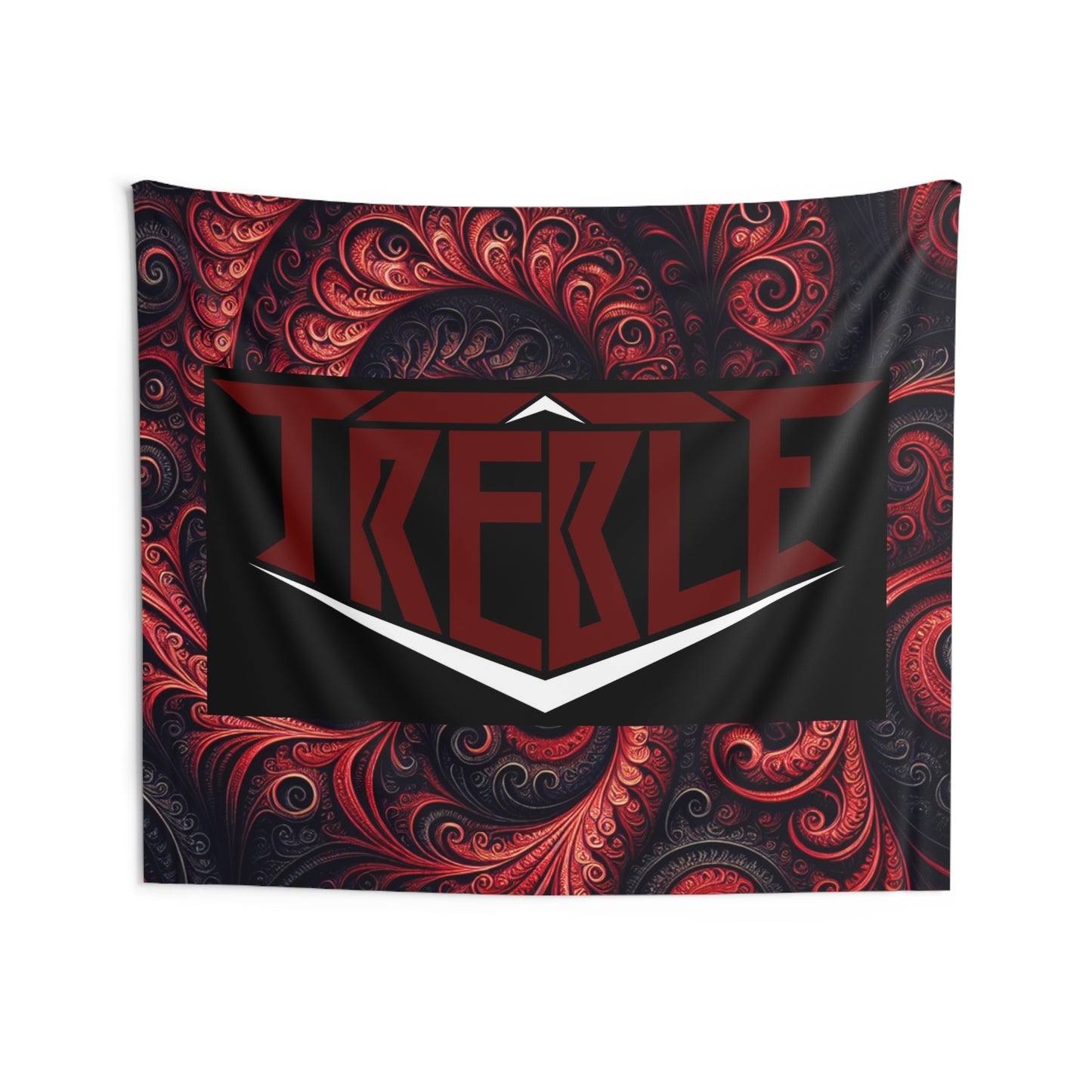Treble "Vinedinous Trippy Infinity" Red & Black Infinity Patterns Art Tapestry