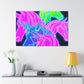 Neon Flurry Unicorns. NEON Unicorns Art Canvas