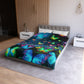 Pieter Van Derneer - NEON Butterflies Microfiber Duvet Cover
