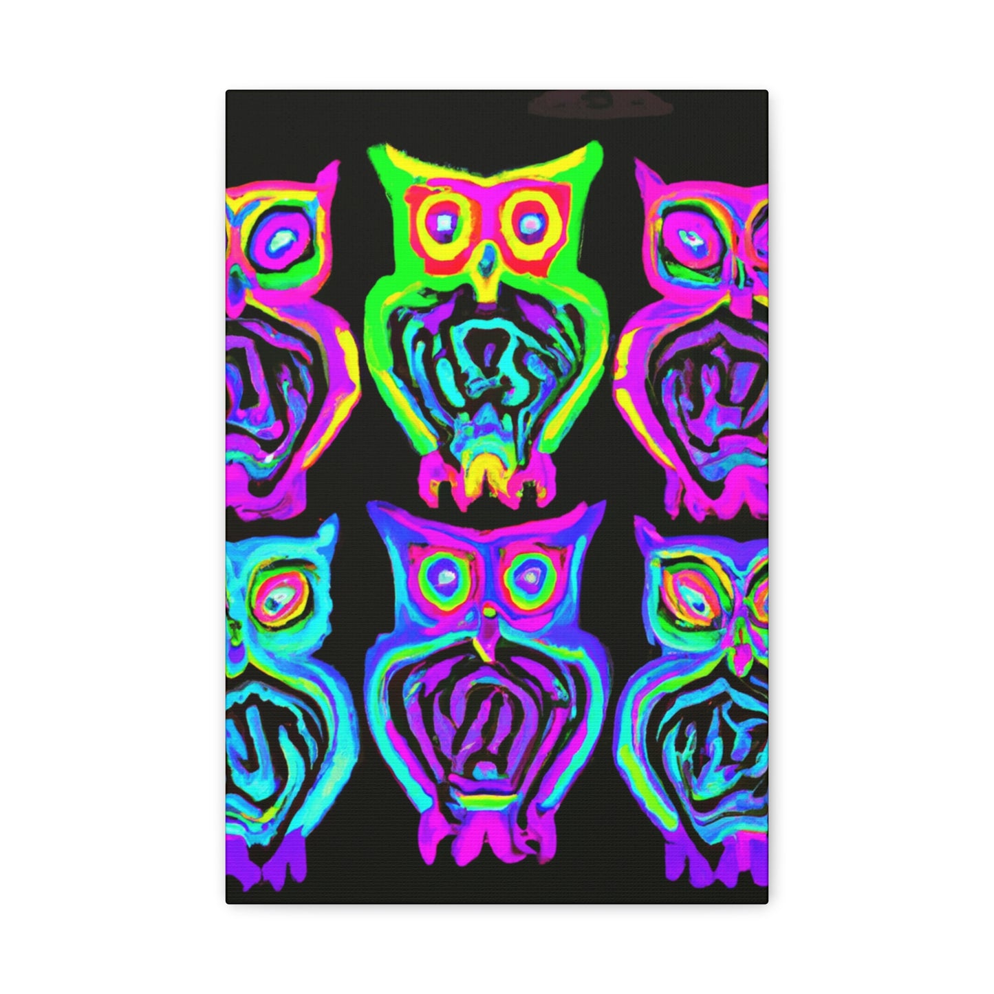 Neon Night Owls. NEON Owls Art Canvas
