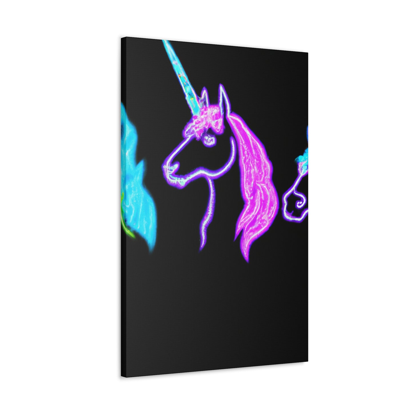 Neon Unicornscape. NEON Unicorns Art Canvas