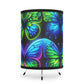 Neon Butterflies in Technicolor Dreamscape - NEON Butterflies Art Tripod Lamp