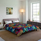 Neon Insanity Maze. Trippy Infinity Patterns Comforter Blanket