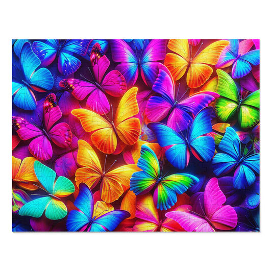 Neon Flutter. - Neon Butterflies Puzzle30, 110, 252, and 1000 Pieces