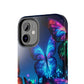 "Electric Morpho Rain" NEON Butterflies Tough Phone Case Iphone  7 8 9 10 11 12 13 14 SE X XR XS Pro Max Mini Plus