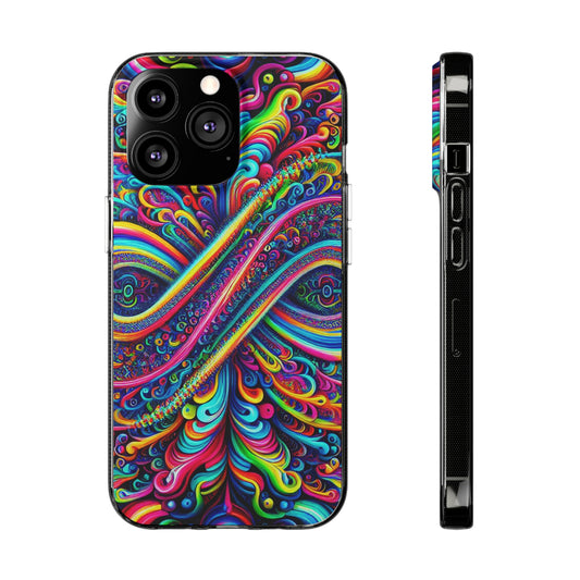 'Infinite Neon Illusion' Infinity Patterns Art Polycarbonate Phone Case