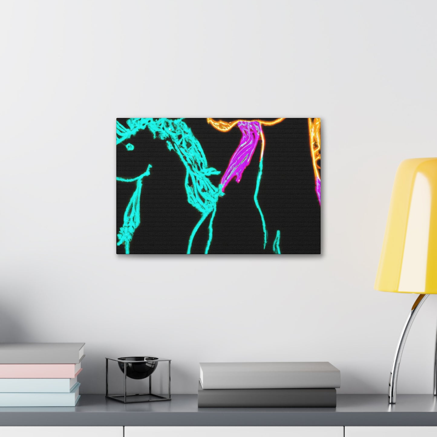 "Neon Splendour of Unicorns" NEON Unicorns Art Canvas