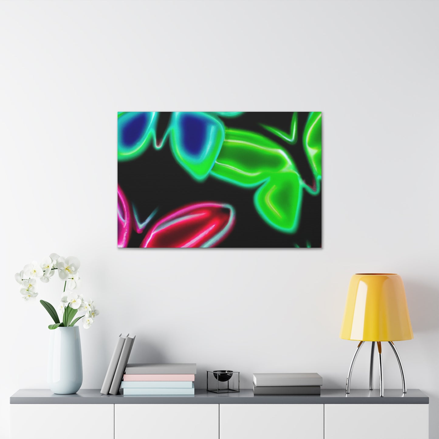 Neon Butterflies Cascade. Neon Butterflies  Art Canvas