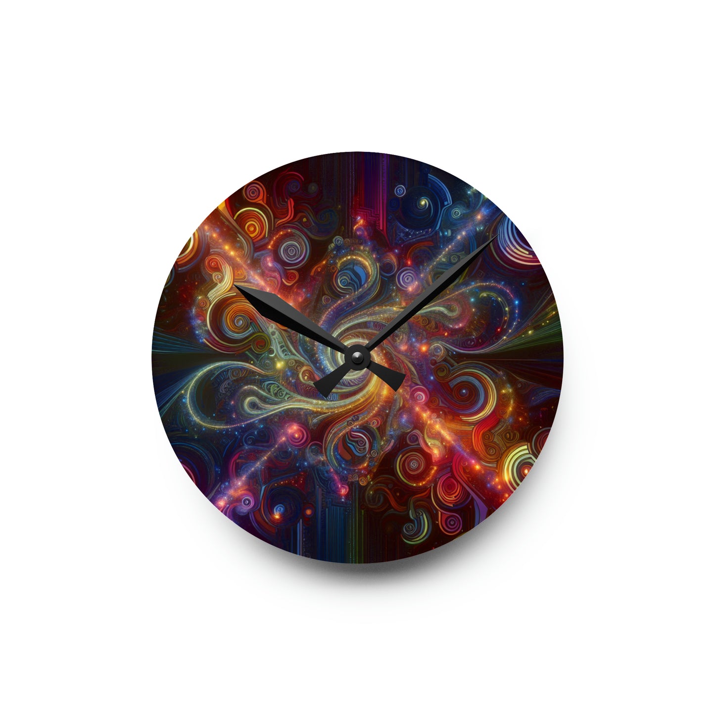Vibrant Infini-Tripples. Infinity Patterns Art Acrylic Clock