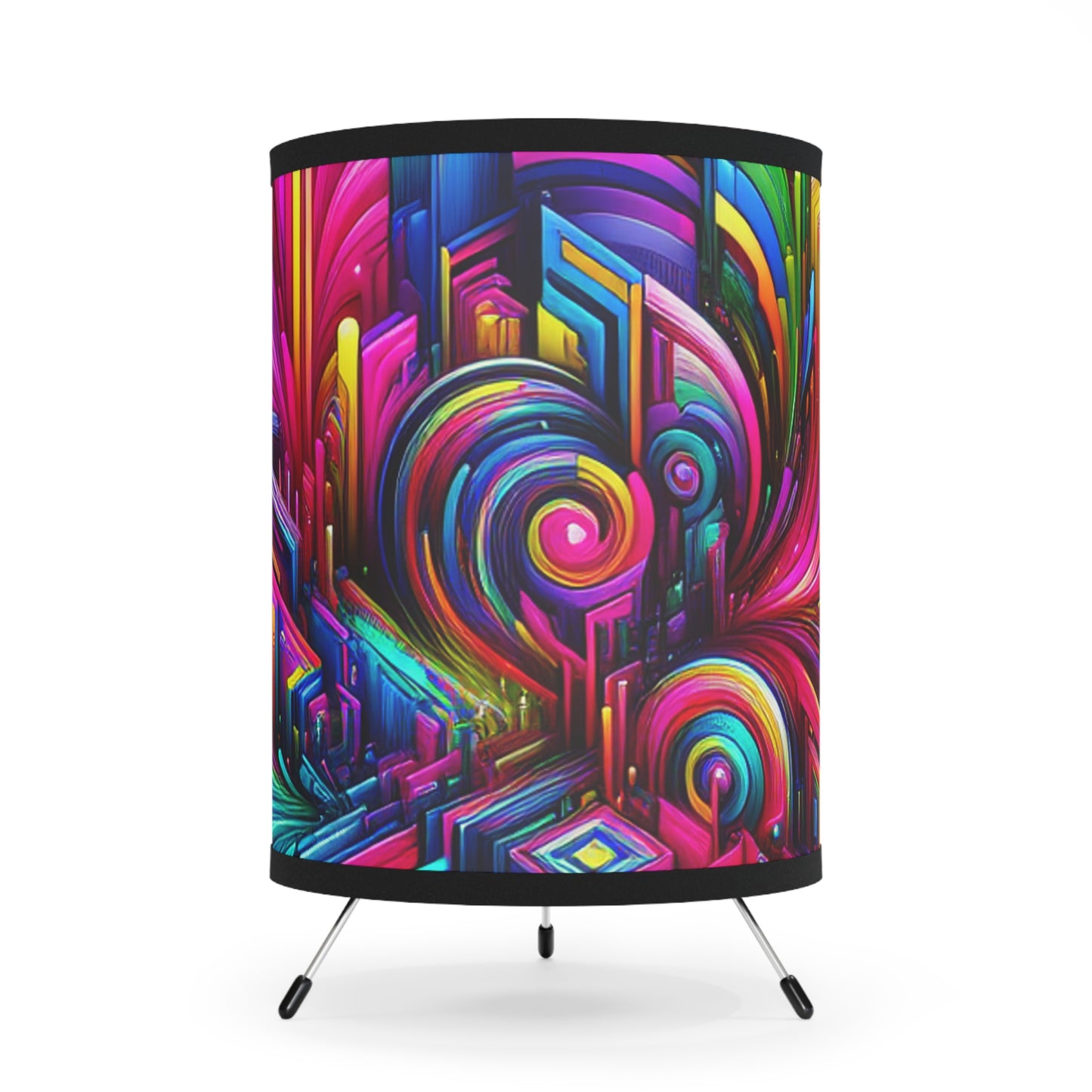 Francesco di Falcone - Trippy Infity Patterns Art Tripod Lamp