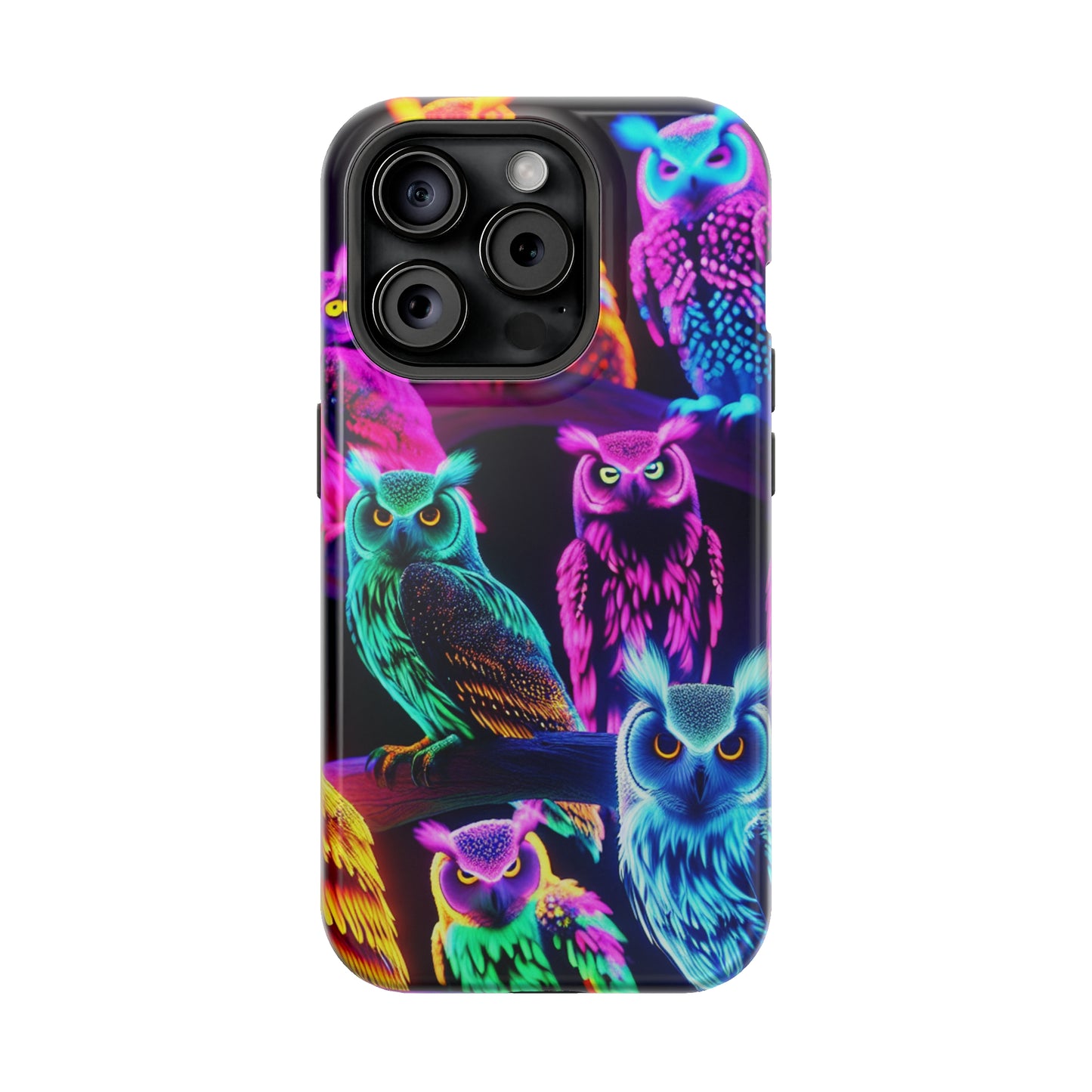 Neon Night Owls. Neon Owls Premium Art Magsafe Magnet Tough IPhone 13 14 15 Pro Plus Max and Mini in Matte and Glossy Phone cases