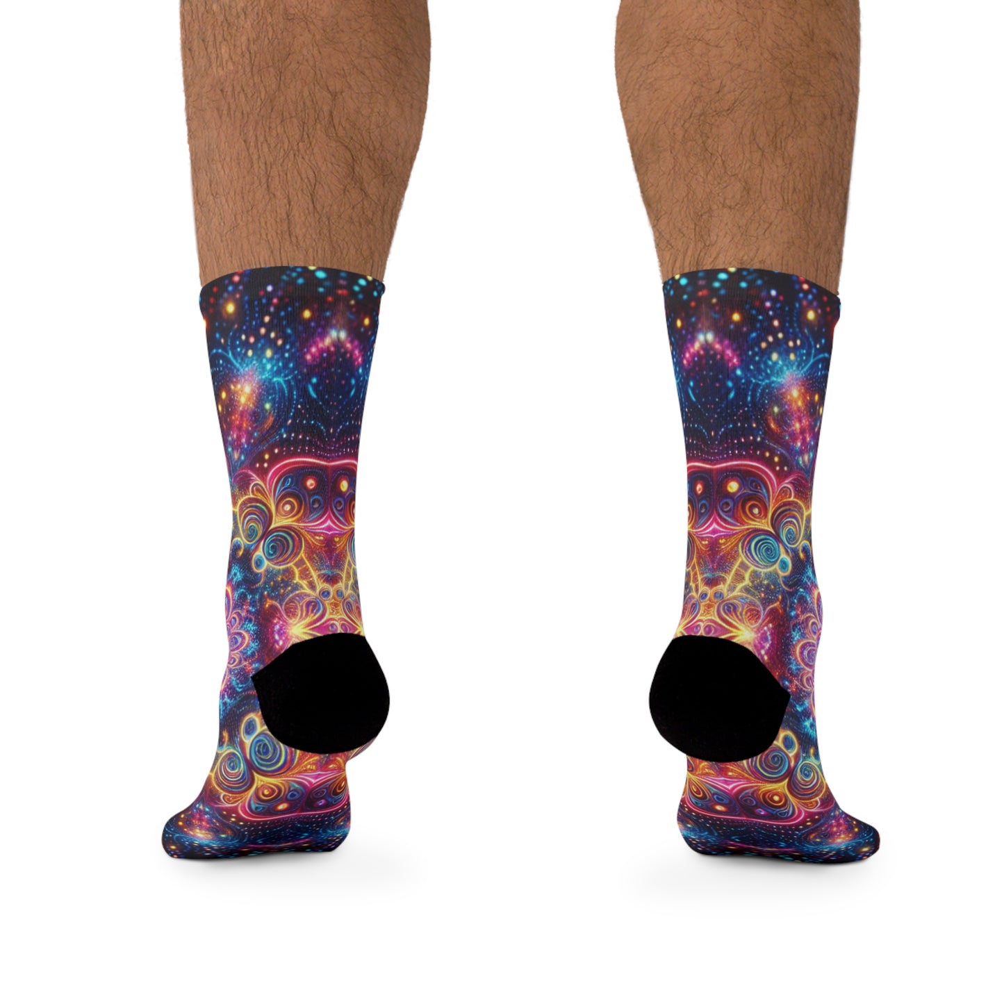 TDB Psychedelic Spiraling Nebulosity. Trippy Recycled Poly Socks
