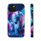 "Unicorn Flux-scape" Neon Unicorns Premium Art Magsafe Magnet Tough IPhone 13 14 15 Pro Plus Max and Mini in Matte and Glossy Phone cases