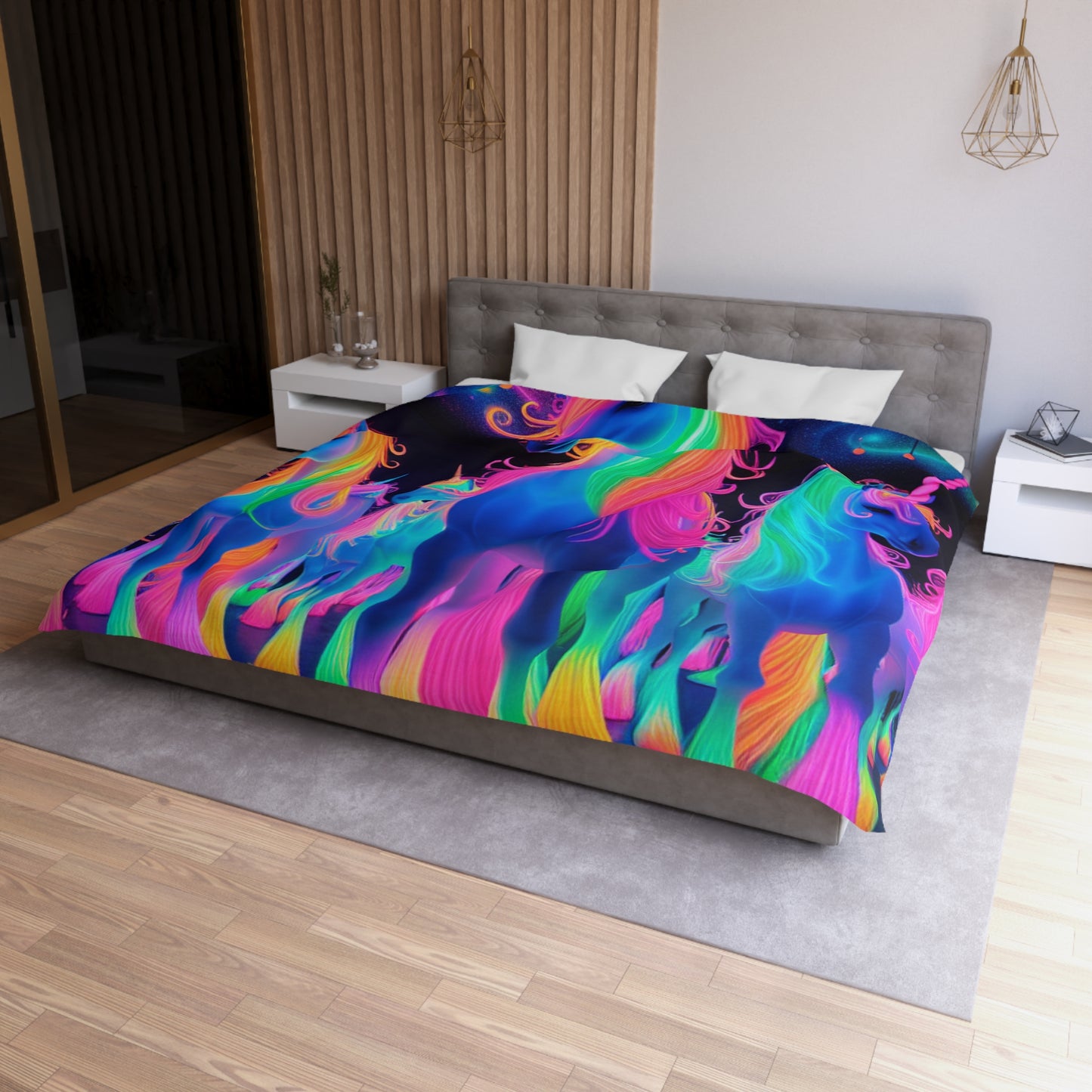 Andrea da Lucca - NEON Unicorns Microfiber Duvet Cover
